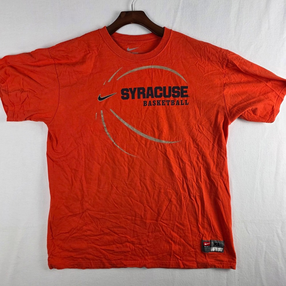 Nike Men's Orange Syracuse Basketball Loose Fit Graphic T-Shirt Size XL